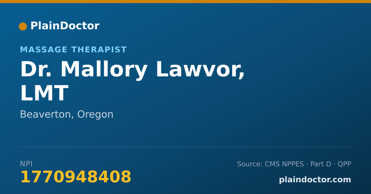Shareable card for Mallory Lawvor, LMT - Massage Therapist, Beaverton, OR