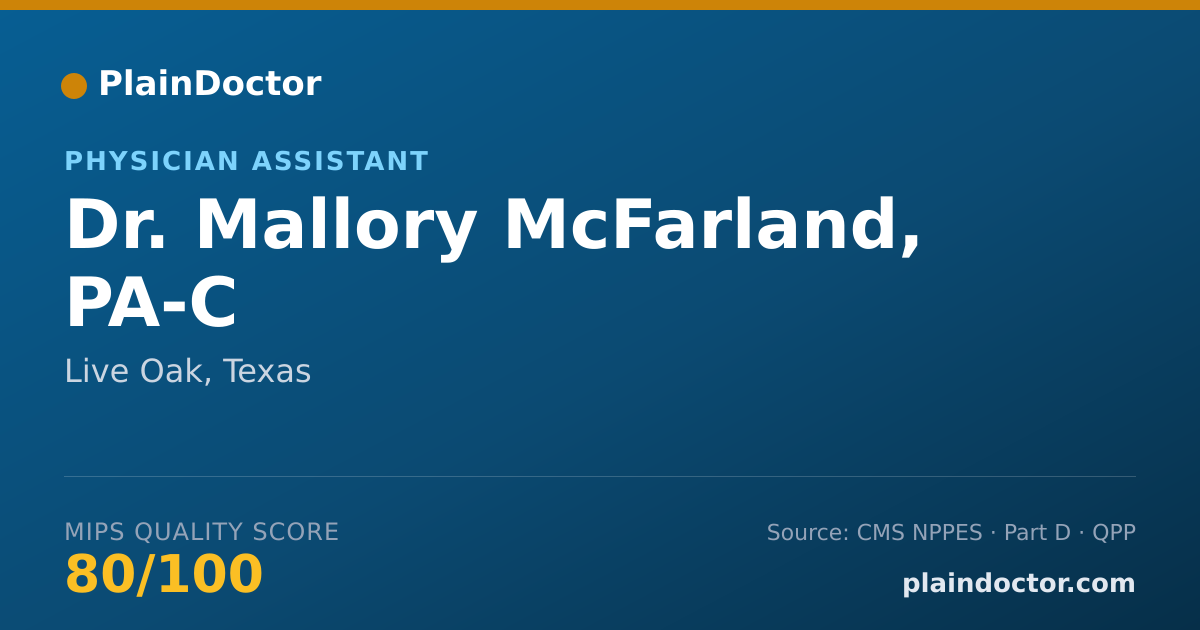 Shareable card for Mallory McFarland, PA-C - Physician Assistant, Live Oak, TX