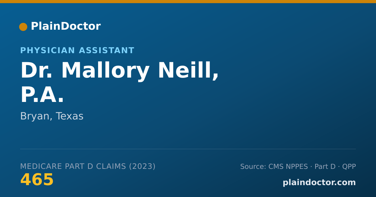 Shareable card for Mallory Neill, P.A. - Physician Assistant, Bryan, TX