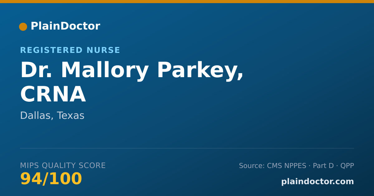 Shareable card for Mallory Parkey, CRNA - Registered Nurse, Dallas, TX