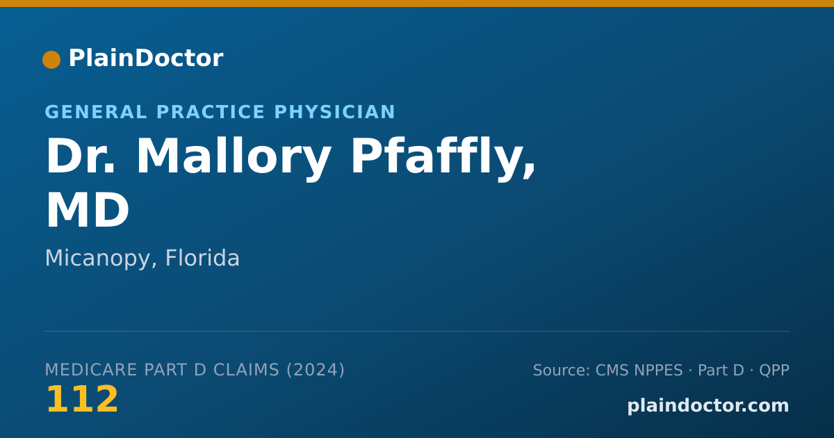 Shareable card for Mallory Pfaffly, MD - General Practice Physician, Micanopy, FL