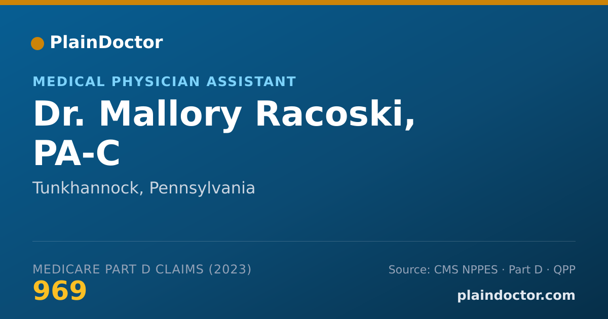 Shareable card for Mallory Racoski, PA-C - Medical Physician Assistant, Tunkhannock, PA