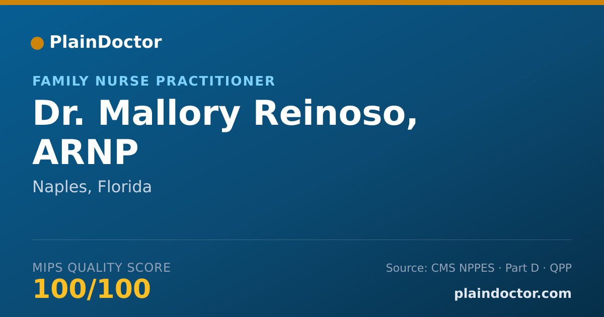 Shareable card for Mallory Reinoso, ARNP - Family Nurse Practitioner, Naples, FL