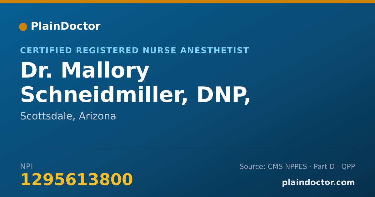 Shareable card for Mallory Schneidmiller, DNP, CRNA - Certified Registered Nurse Anesthetist, Scottsdale, AZ