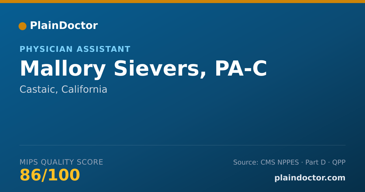 Shareable card for Mallory Sievers, PA-C - Physician Assistant, Castaic, CA