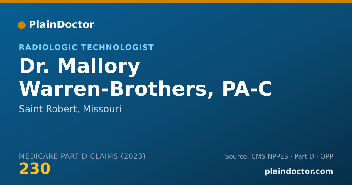 Shareable card for Mallory Warren-Brothers, PA-C - Radiologic Technologist, Saint Robert, MO