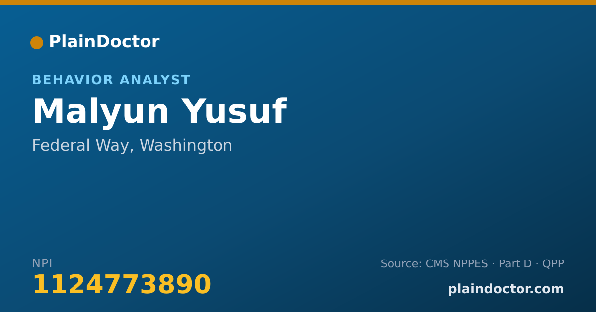 Shareable card for Malyun Yusuf - Behavior Analyst, Federal Way, WA