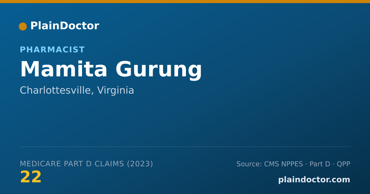 Shareable card for Mamita Gurung - Pharmacist, Charlottesville, VA