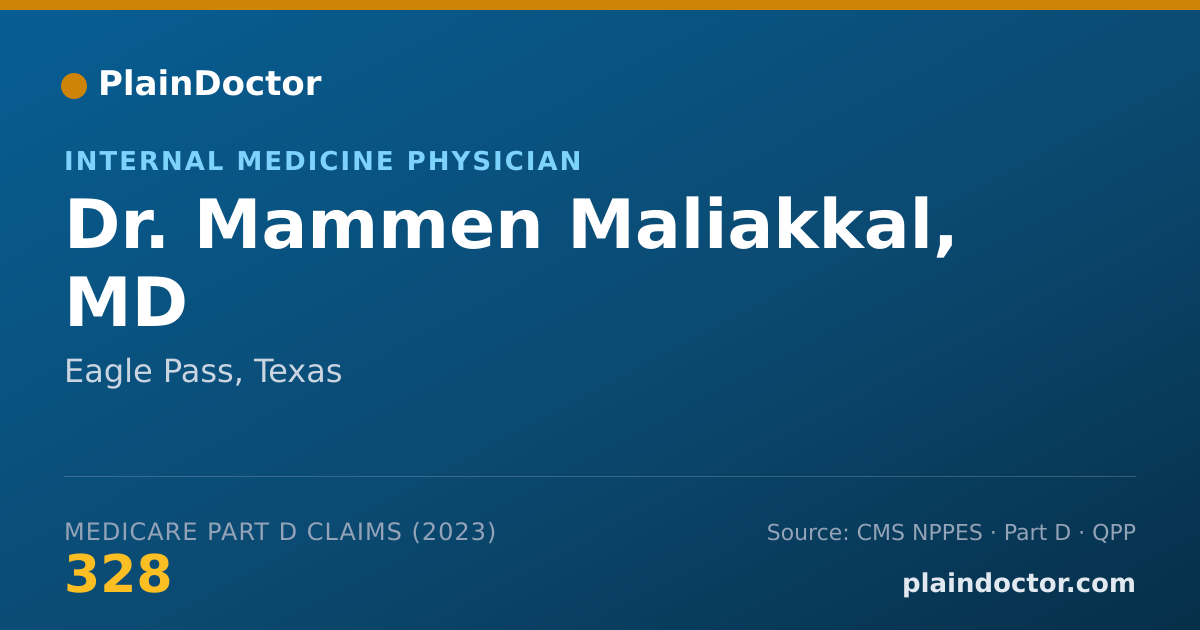 Shareable card for Mammen Maliakkal, MD - Internal Medicine Physician, Eagle Pass, TX