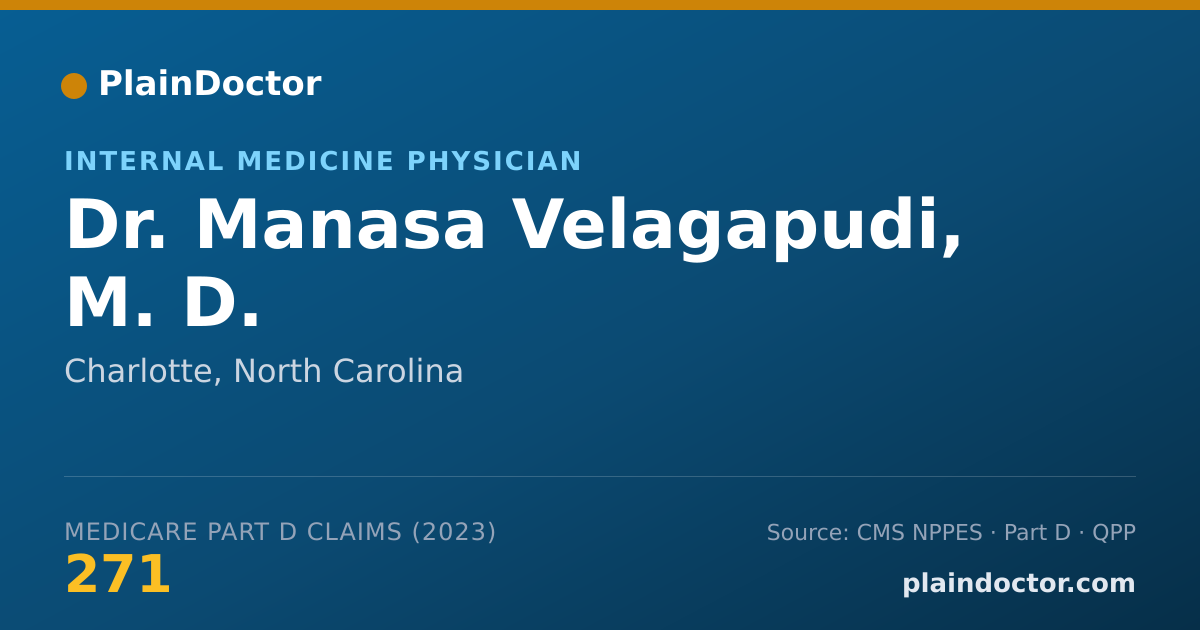 Shareable card for Manasa Velagapudi, M. D. - Internal Medicine Physician, Charlotte, NC