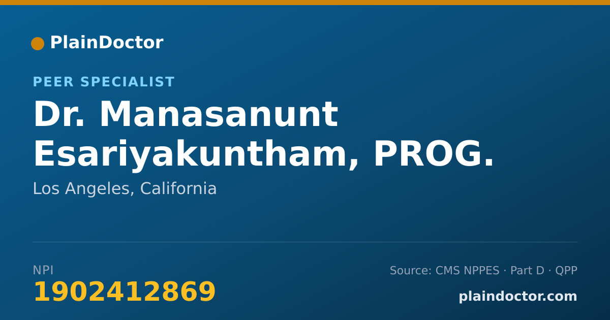 Shareable card for Manasanunt Esariyakuntham, PROG. SPT SPECIALIST - Peer Specialist, Los Angeles, CA
