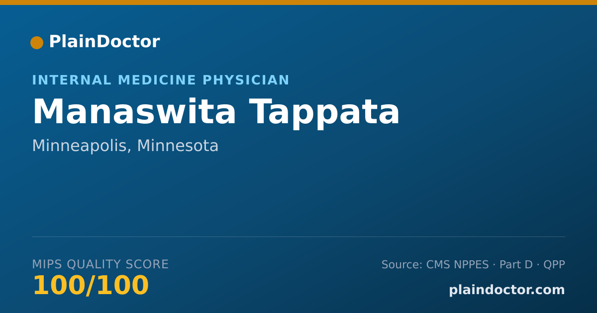 Shareable card for Manaswita Tappata - Internal Medicine Physician, Minneapolis, MN