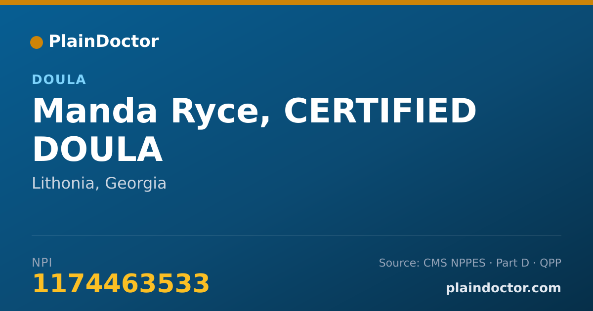 Shareable card for Manda Ryce, CERTIFIED DOULA - Doula, Lithonia, GA