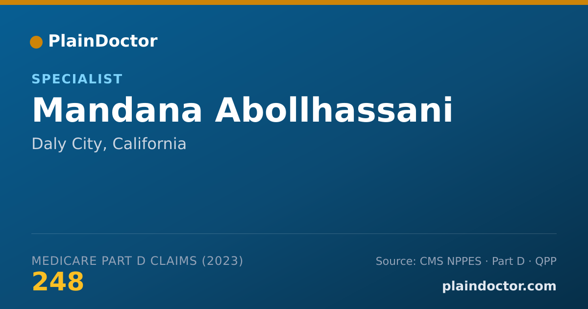 Shareable card for Mandana Abollhassani - Specialist, Daly City, CA