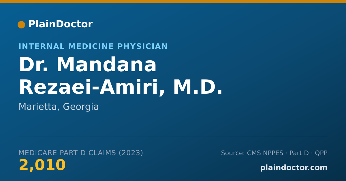 Shareable card for Mandana Rezaei-Amiri, M.D. - Internal Medicine Physician, Marietta, GA