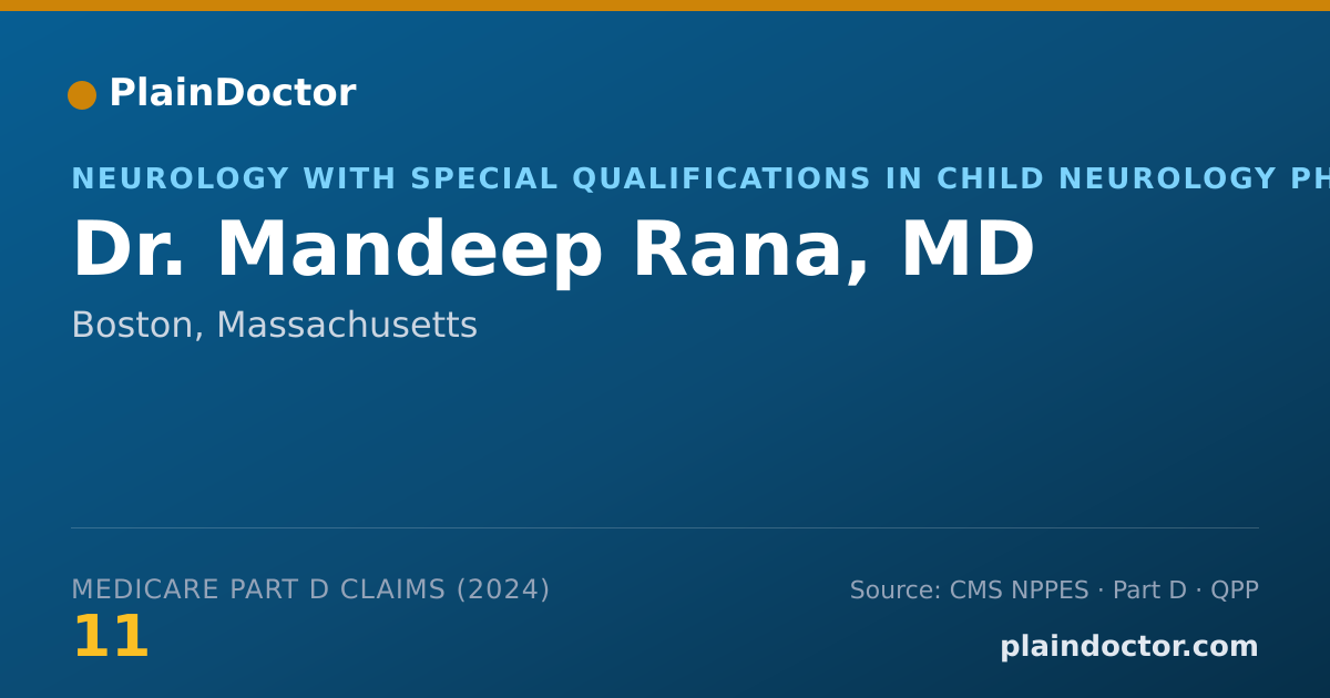 Shareable card for Mandeep Rana, MD - Neurology with Special Qualifications in Child Neurology Physician, Boston, MA