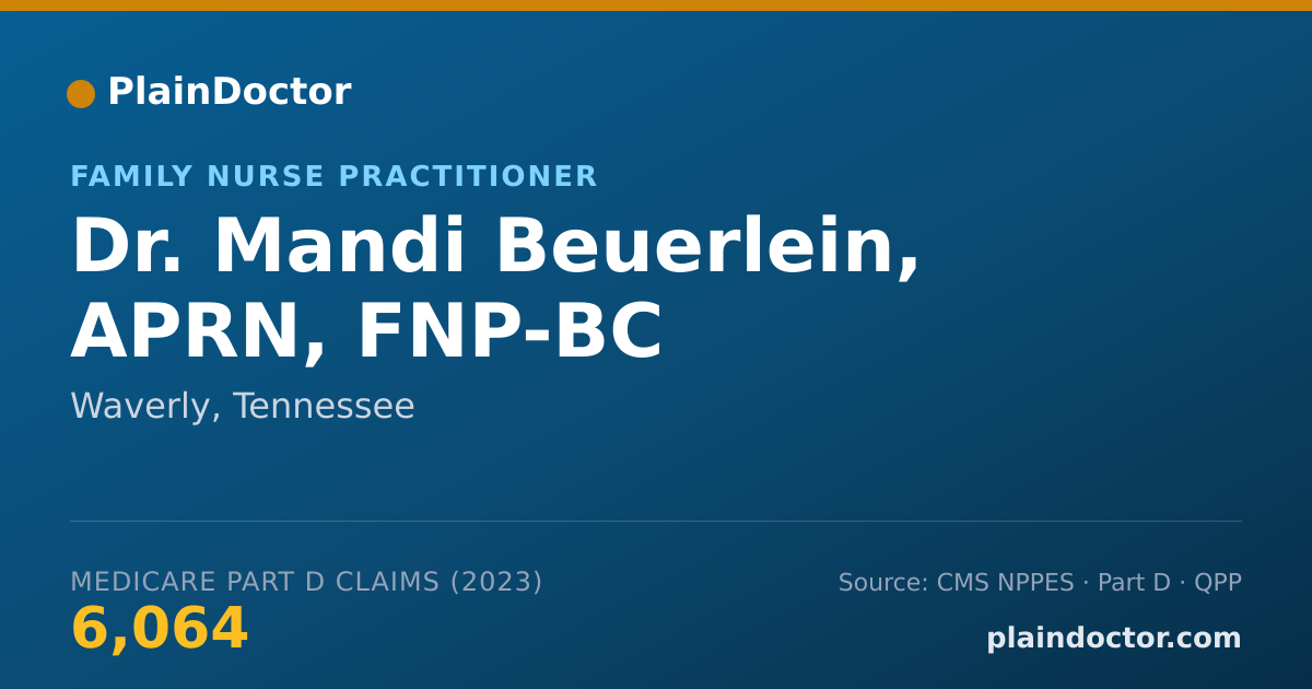 Shareable card for Mandi Beuerlein, APRN, FNP-BC - Family Nurse Practitioner, Waverly, TN