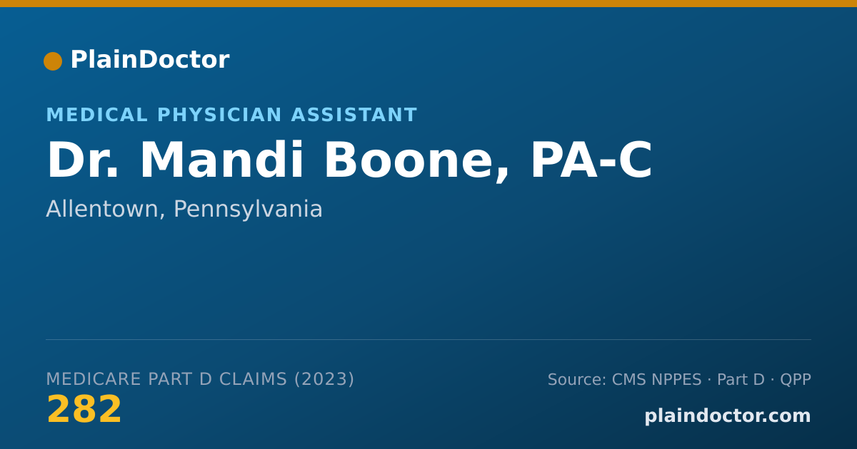 Shareable card for Mandi Boone, PA-C - Medical Physician Assistant, Allentown, PA