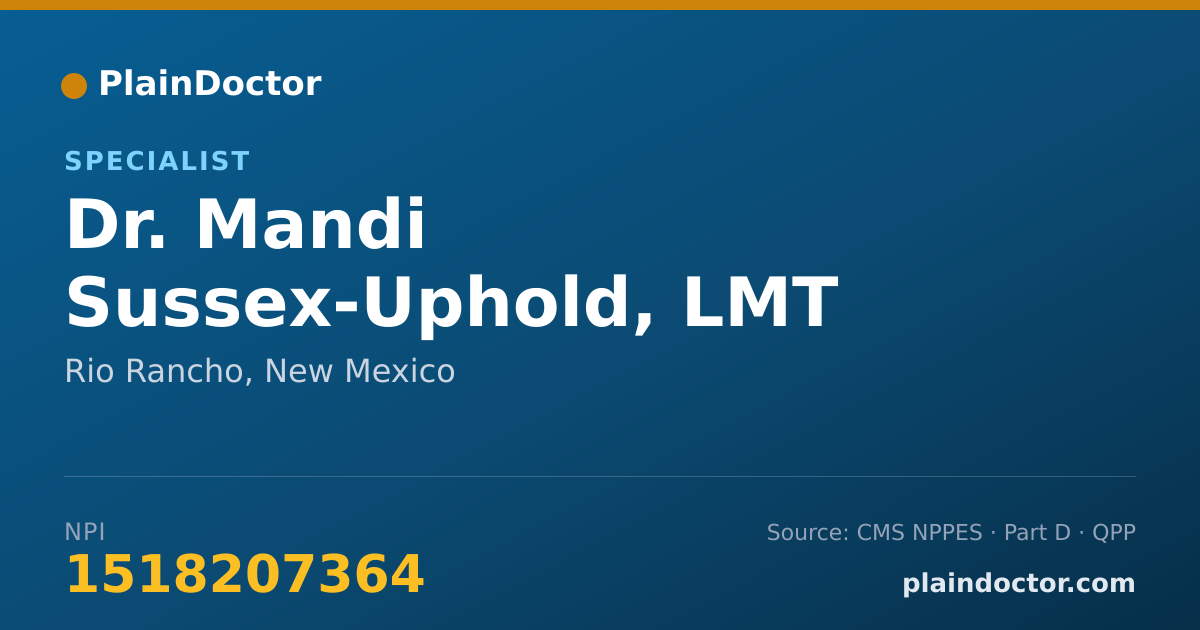 Shareable card for Mandi Sussex-Uphold, LMT - Specialist, Rio Rancho, NM
