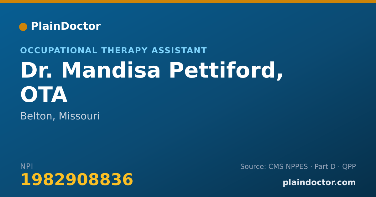 Shareable card for Mandisa Pettiford, OTA - Occupational Therapy Assistant, Belton, MO