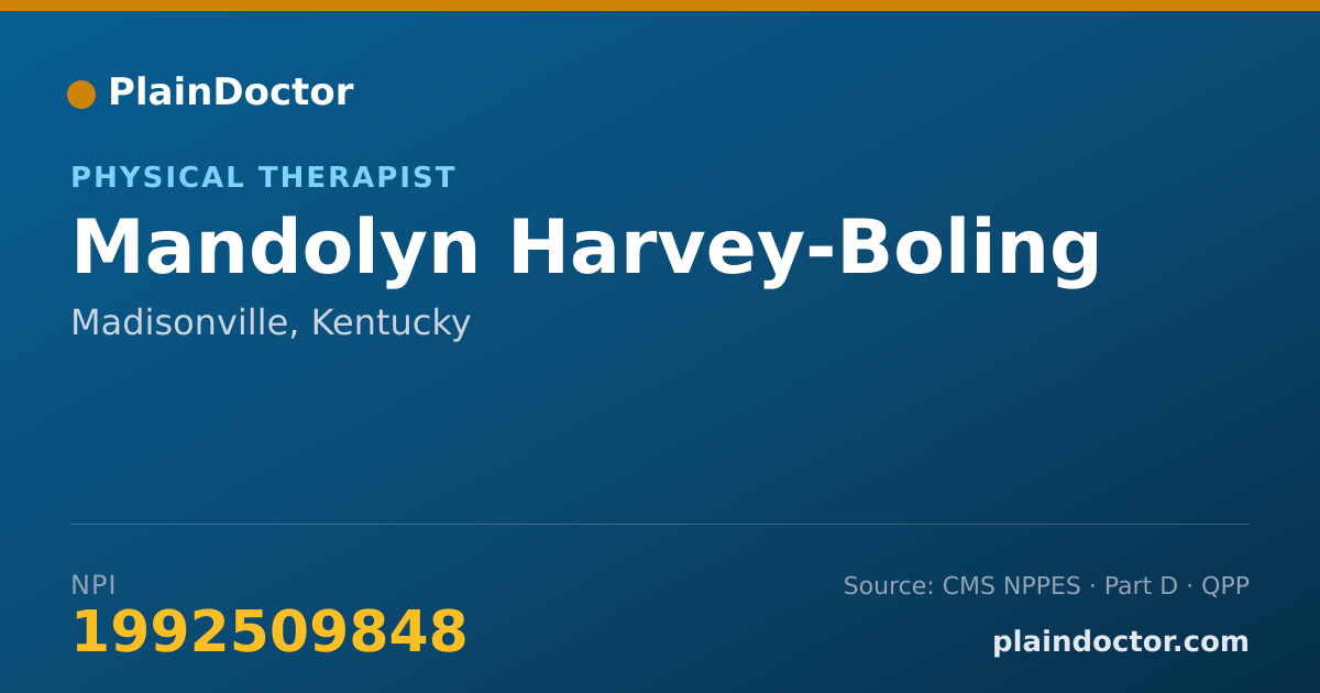 Shareable card for Mandolyn Harvey-Boling - Physical Therapist, Madisonville, KY