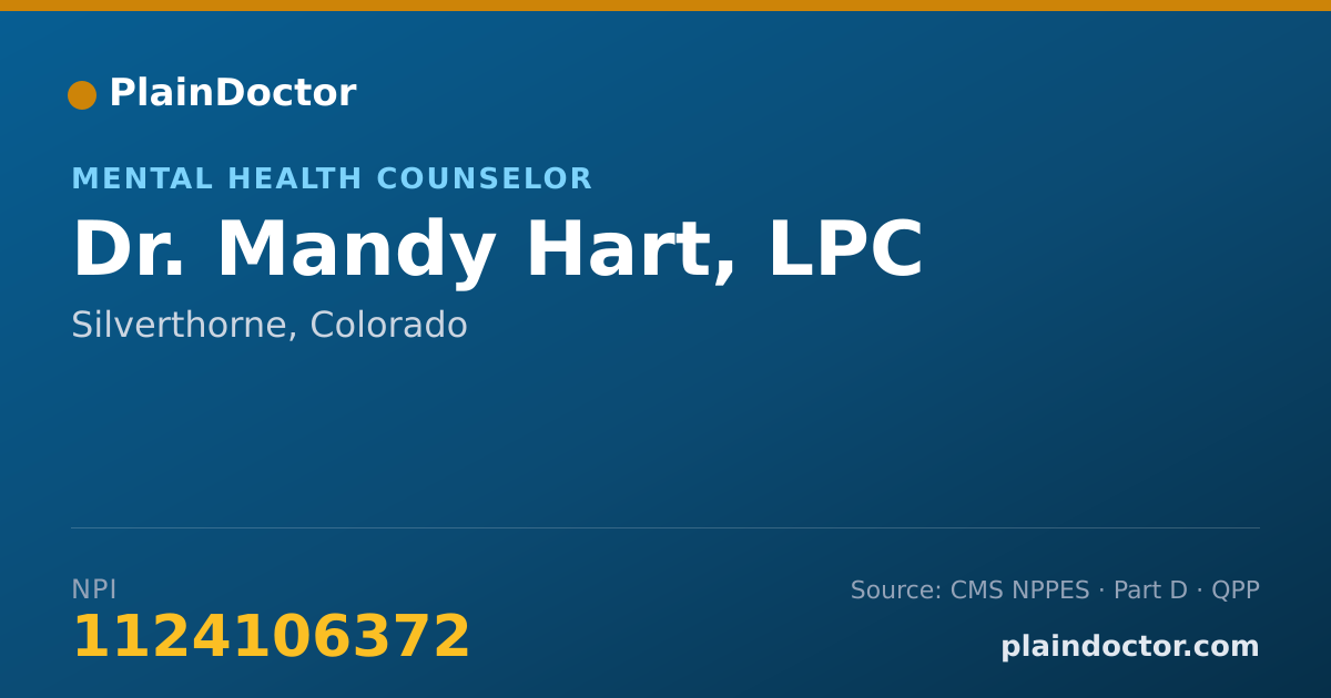 Shareable card for Mandy Hart, LPC - Mental Health Counselor, Silverthorne, CO