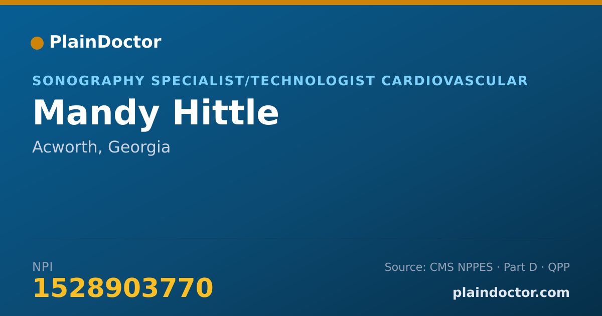 Shareable card for Mandy Hittle - Sonography Specialist/Technologist Cardiovascular, Acworth, GA