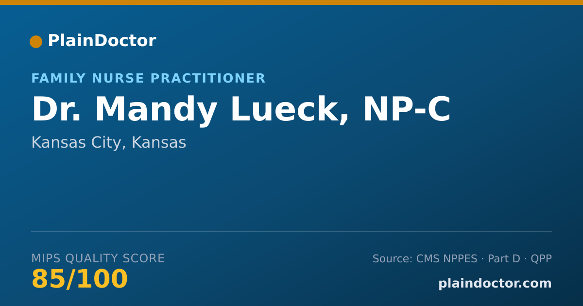 Shareable card for Mandy Lueck, NP-C - Family Nurse Practitioner, Kansas City, KS