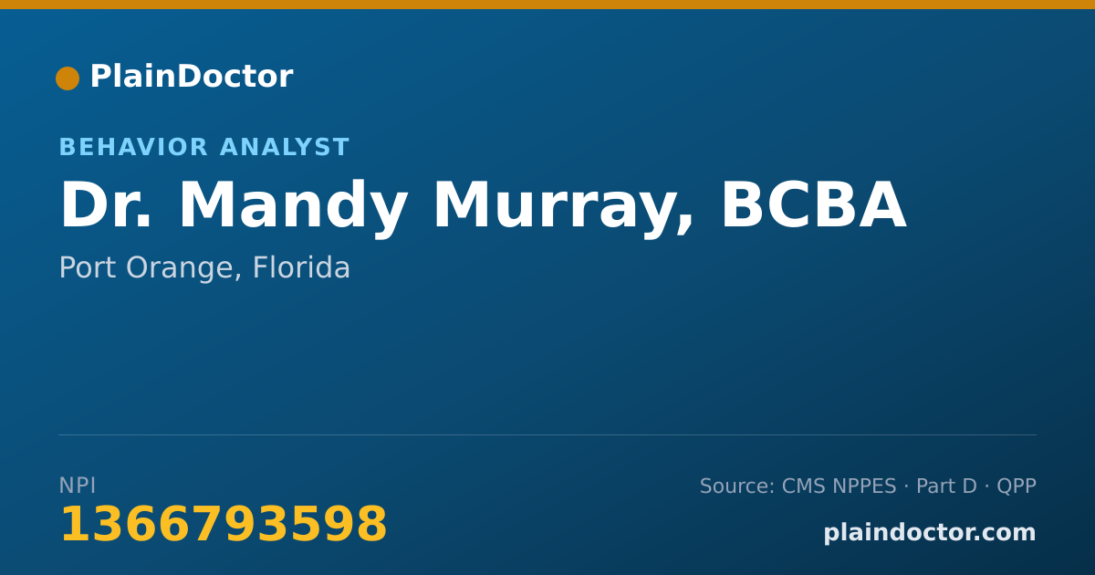 Shareable card for Mandy Murray, BCBA - Behavior Analyst, Port Orange, FL
