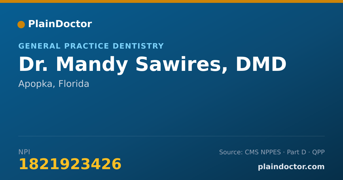 Shareable card for Mandy Sawires, DMD - General Practice Dentistry, Apopka, FL