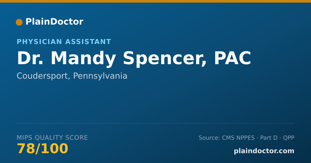 Shareable card for Mandy Spencer, PAC - Physician Assistant, Coudersport, PA