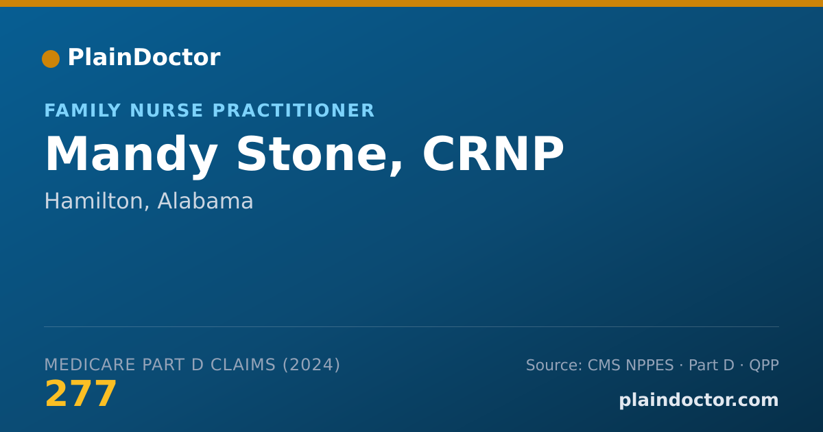 Shareable card for Mandy Stone, CRNP - Family Nurse Practitioner, Hamilton, AL