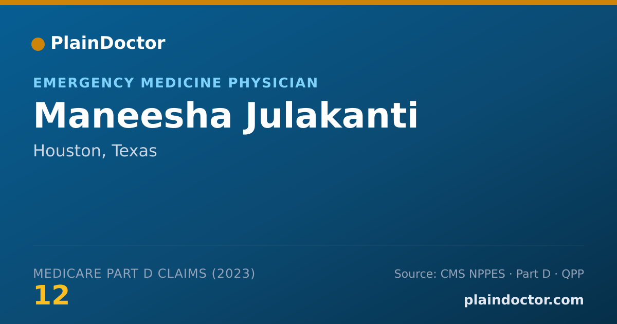 Shareable card for Maneesha Julakanti - Emergency Medicine Physician, Houston, TX