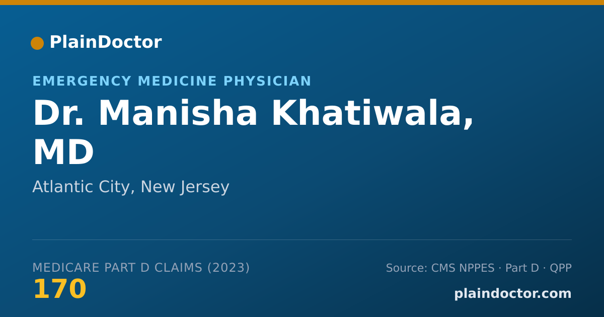 Shareable card for Manisha Khatiwala, MD - Emergency Medicine Physician, Atlantic City, NJ