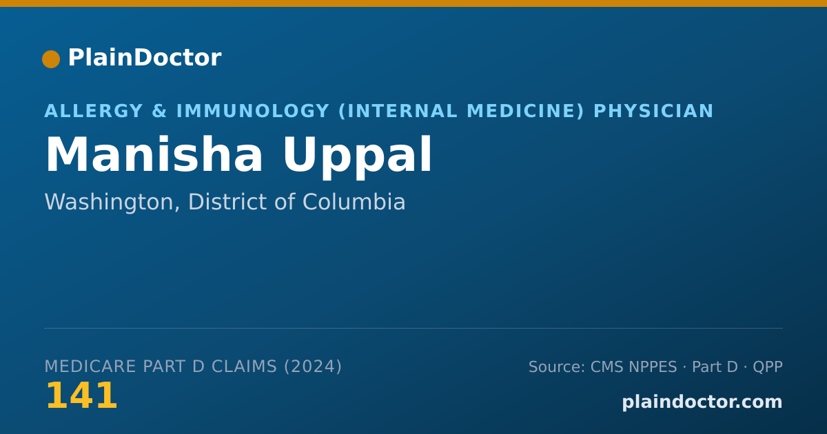 Shareable card for Manisha Uppal - Allergy & Immunology (Internal Medicine) Physician, Washington, DC