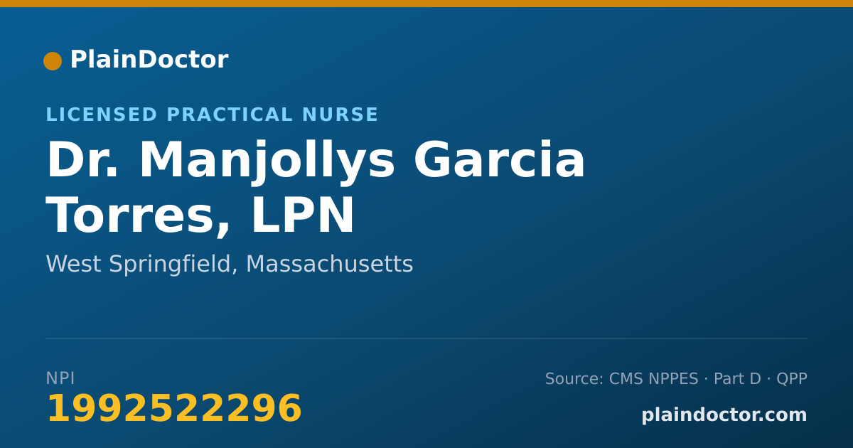 Shareable card for Manjollys Garcia Torres, LPN - Licensed Practical Nurse, West Springfield, MA