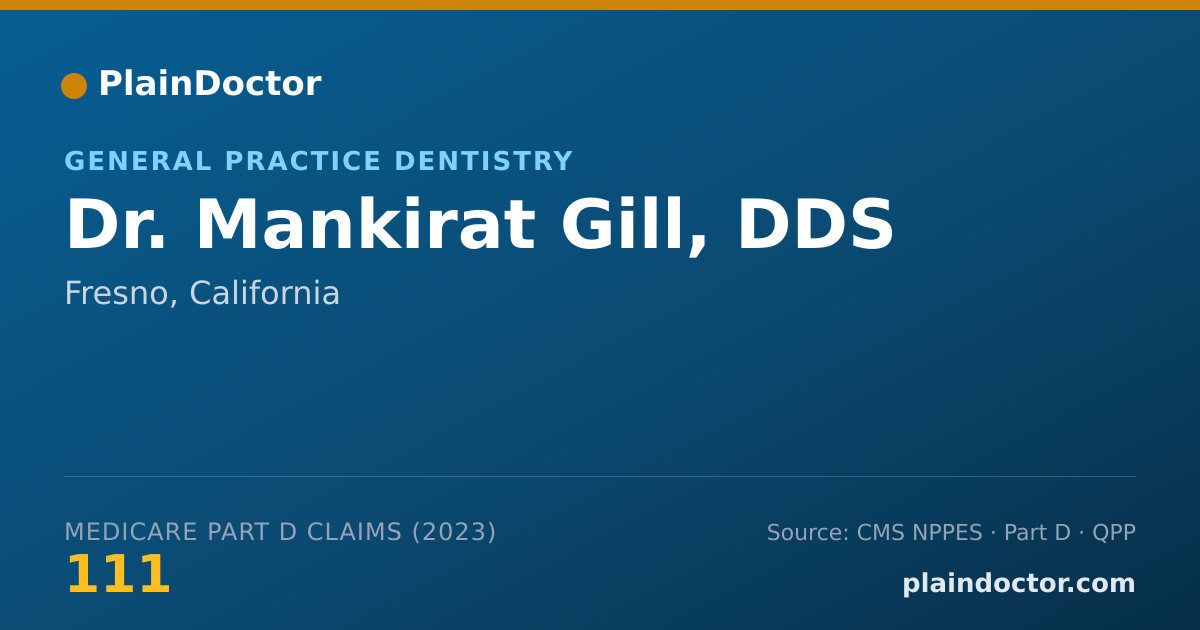 Shareable card for Mankirat Gill, DDS - General Practice Dentistry, Fresno, CA