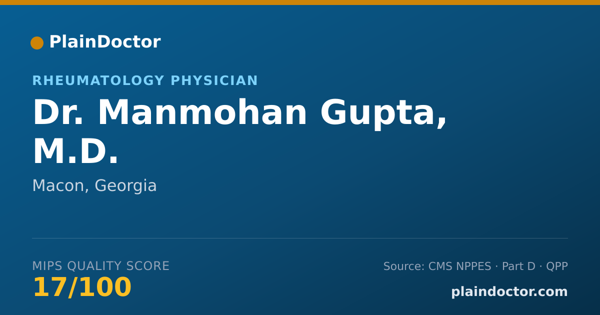 Shareable card for Manmohan Gupta, M.D. - Rheumatology Physician, Macon, GA