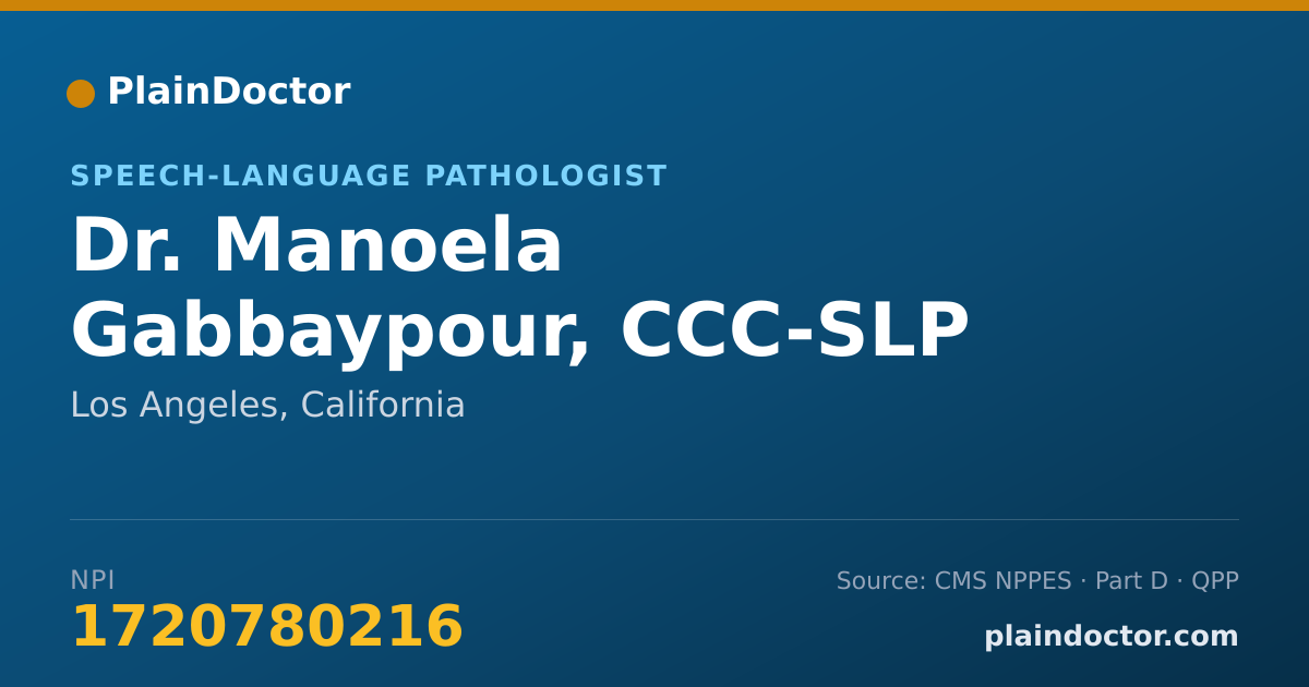 Shareable card for Manoela Gabbaypour, CCC-SLP - Speech-Language Pathologist, Los Angeles, CA