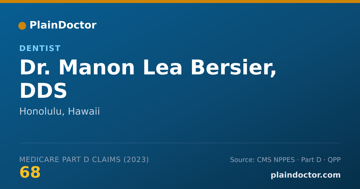 Shareable card for Manon Lea Bersier, DDS - Dentist, Honolulu, HI