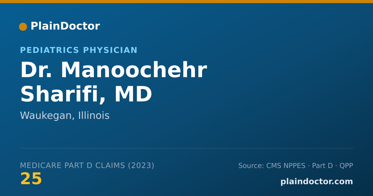 Shareable card for Manoochehr Sharifi, MD - Pediatrics Physician, Waukegan, IL