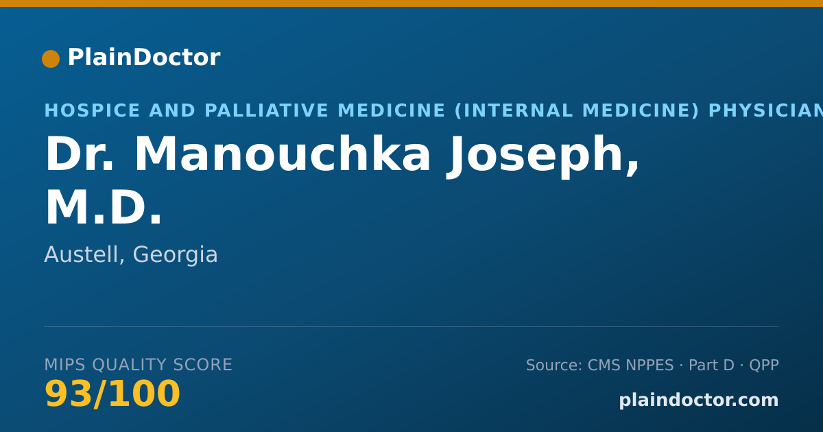 Shareable card for Manouchka Joseph, M.D. - Hospice and Palliative Medicine (Internal Medicine) Physician, Austell, GA