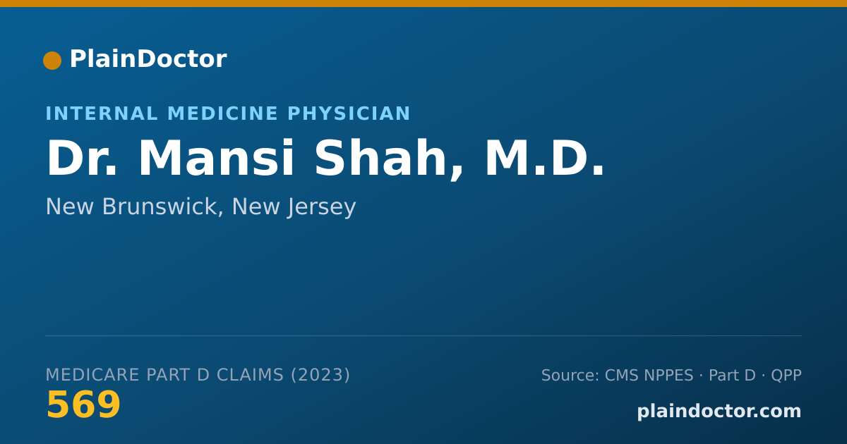 Shareable card for Mansi Shah, M.D. - Internal Medicine Physician, New Brunswick, NJ