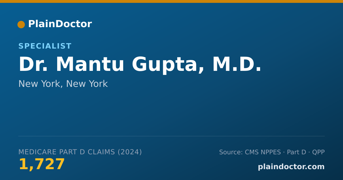 Shareable card for Mantu Gupta, M.D. - Specialist, New York, NY