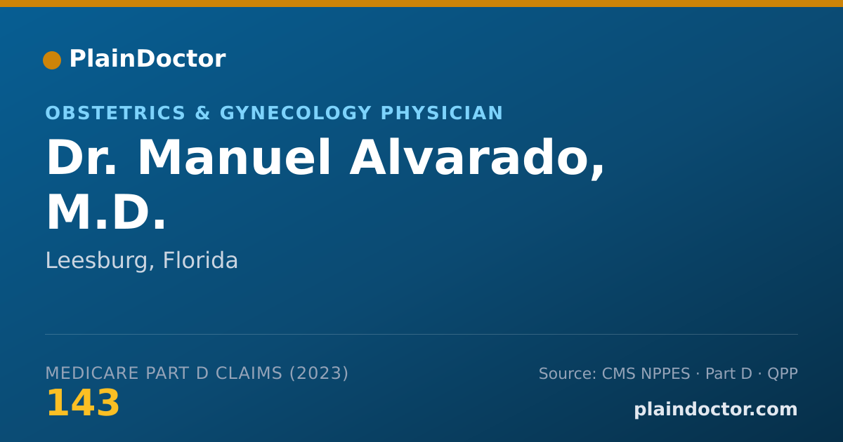 Shareable card for Manuel Alvarado, M.D. - Obstetrics & Gynecology Physician, Leesburg, FL