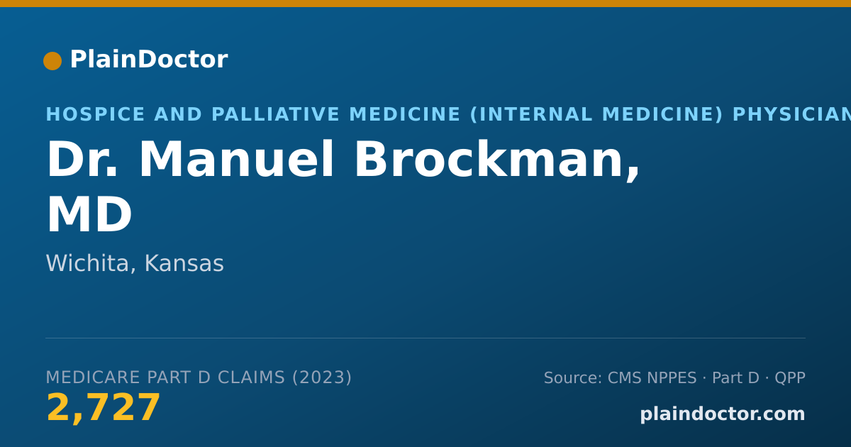 Shareable card for Manuel Brockman, MD - Hospice and Palliative Medicine (Internal Medicine) Physician, Wichita, KS