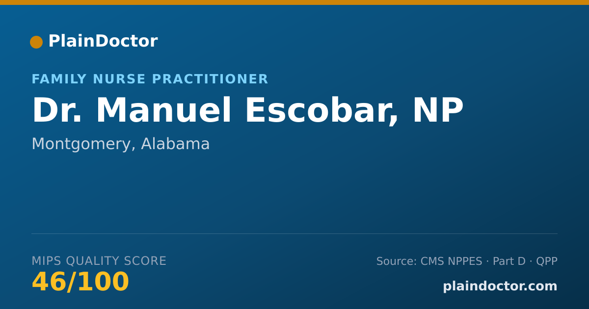 Shareable card for Manuel Escobar, NP - Family Nurse Practitioner, Montgomery, AL