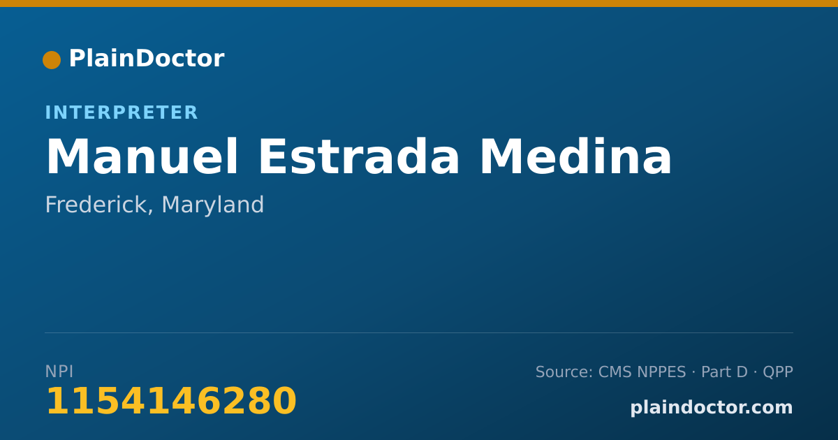 Shareable card for Manuel Estrada Medina - Interpreter, Frederick, MD