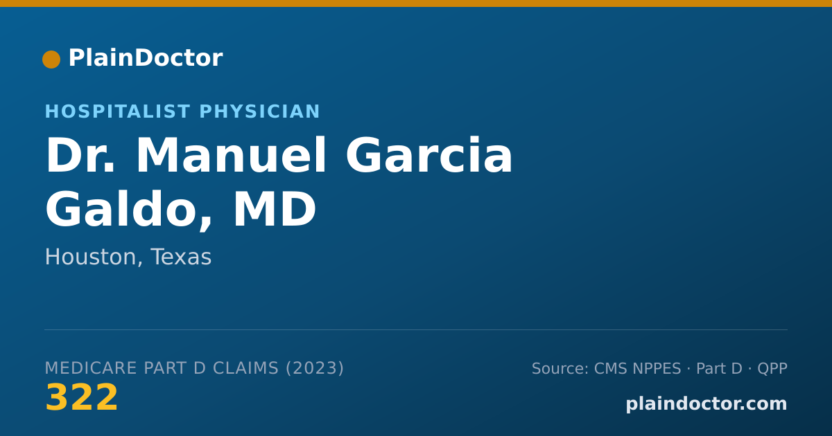 Shareable card for Manuel Garcia Galdo, MD - Hospitalist Physician, Houston, TX