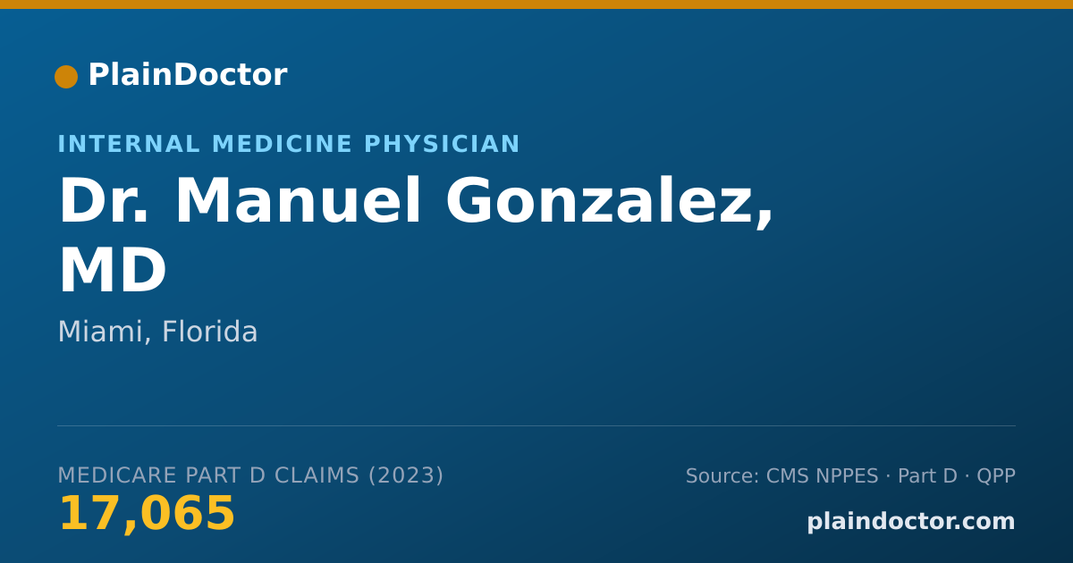 Shareable card for Manuel Gonzalez, MD - Internal Medicine Physician, Miami, FL